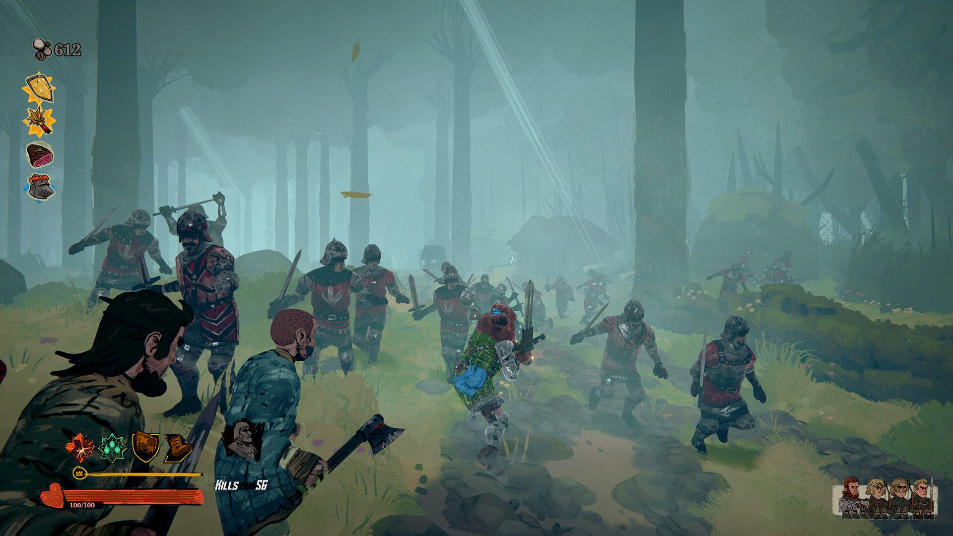 A Tears of Metal hero using powerful attacks in a crowded battle